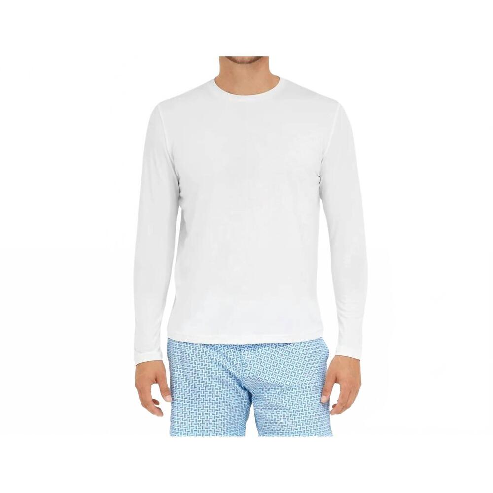 NEW SOMEWHERE SUNNY men's upf 50+ bamboo everyday long sleeve top in white